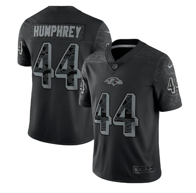 Men's Baltimore Ravens #44 Marlon Humphrey Black Reflective Limited Stitched Football Jersey